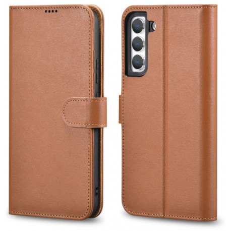 iCarer kaitseümbris Haitang Leather Wallet Case Samsung Galaxy S22 Plus, pruun