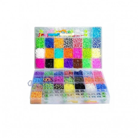 Kiddyz 4400pcs Bracelet Making Kit Rubber Bands Hooks Clips & Charms Organized Storage Box Multicolo