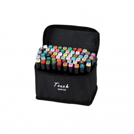 iLike Toy Super Set of 60pcs Color Markers with zipper carrying bag