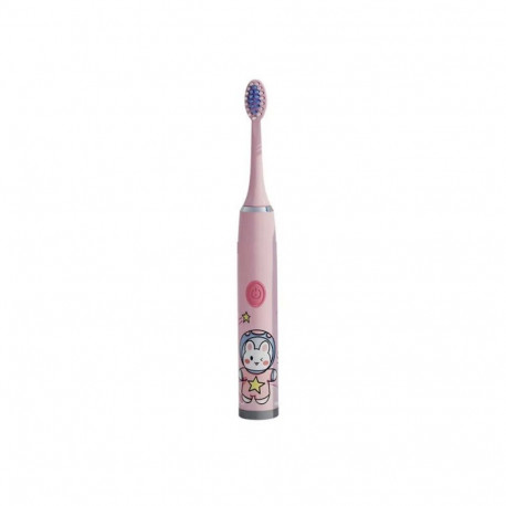 Kiddyz T1 Electric Sonic Toothbrush Kids 3 to 12 Years USB rechargeable (1 extra head) Pink