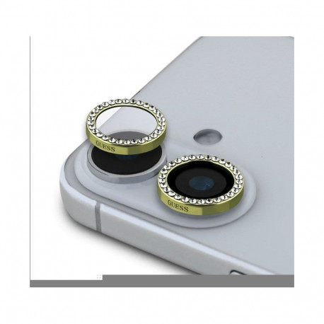 Guess Apple iPhone 16/16 Plus Fixed Glliter Protective Lens Gold