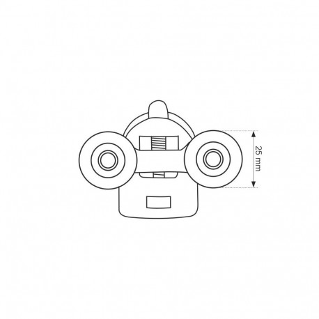 DOUBLE LOWER ROLLERS 25MM CHROME 2PCS