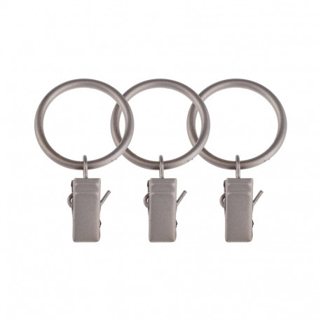 RINGS WITH CLIPS D16/19 MAT CHROME(10)