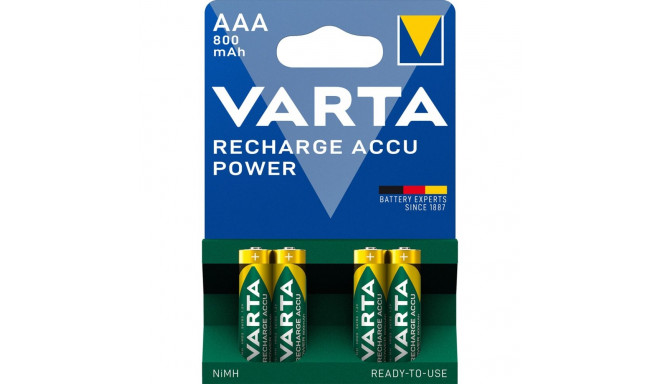 1x4 Varta laetav Accu AAA Ready2Use NiMH 800 mAH mikro