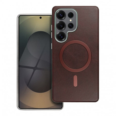 Case for Samsung A07 / A08 Gentleman Mag Cover compatible with MagSafe brown