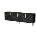 Cama 4D MOUNTAIN kummut 204x40x72 must + kuldne