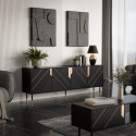 Cama 4D MOUNTAIN chest of drawers 204x40x72 black + gold Cama 4D MOUNTAIN chest of drawers 204x40x72 black + gold