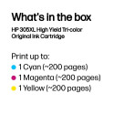 HP 305XL High Yield Tri-Color Ink Cartridge, 200 pages, for HP DeskJet 2300, 2710, 2720, Plus 4100