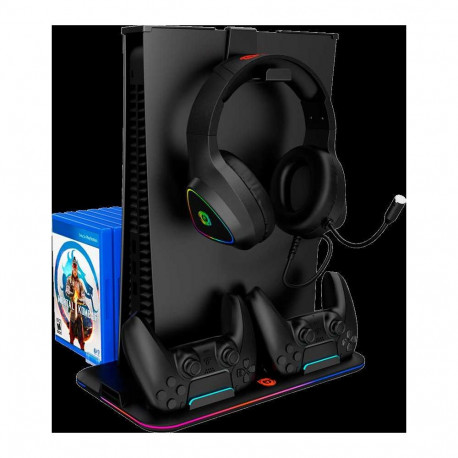 CANYON CS-5 PS5 Charger stand with RGB light 315*185*28mm with 23CM+0.5cm cable 475±10g Black