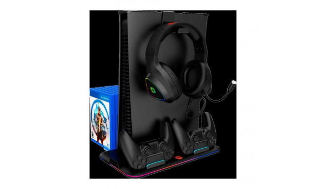 CANYON CS-5 PS5 Charger stand with RGB light 315*185*28mm with 23CM+0.5cm cable 475±10g Black