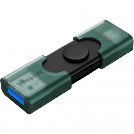 Kingston USB Flash Drive | DataTraveler Duo | 256 GB | USB Type-C/Type-A | Black/Green