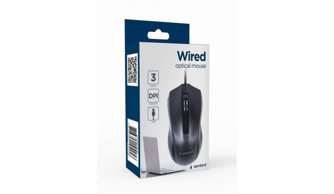MOUSE USB OPTICAL/BLACK MUS-3B-01 GEMBIRD