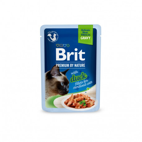 Brit Premium Delicate Duck Fillets in Gravy wet food for sterilised cats 85g
