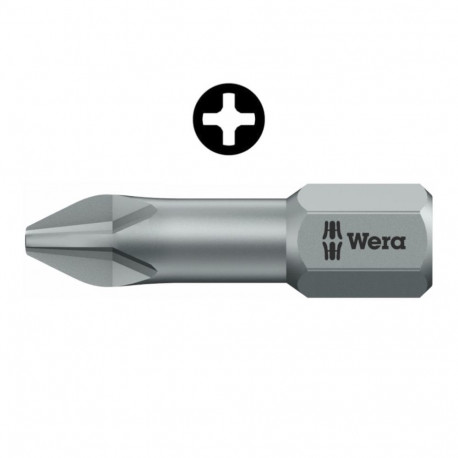 Wera Phillips PH2 otsak – torsioonitsoon, 25 mm, 1/4" kuuskant, kvaliteetne teras (10tk)