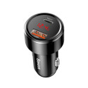 Auto kiirlaadija 12-24V 45W USB + USB-C QC4+ PD3.0 koos pinge, voolu näitamisega