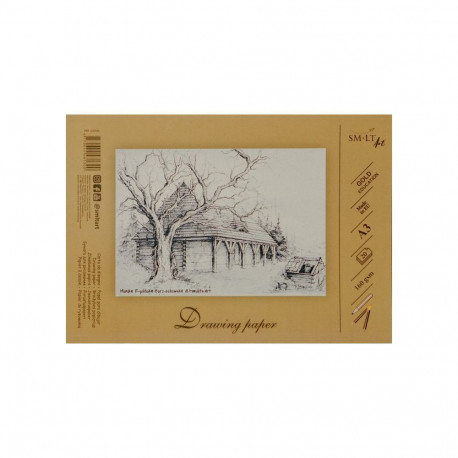 Drawing and sketching paper SMLT A3, 160 g/m2, 20 sheets, glued