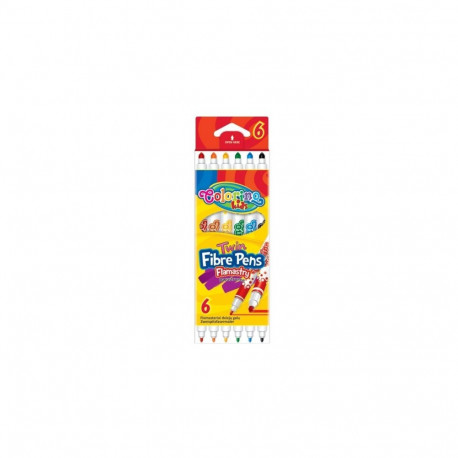 Colorino Kids Double tip fibre pens 6 colours