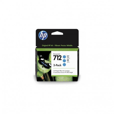 HP 712 3-pack (3ED77A) Ink Cartridge, Cyan