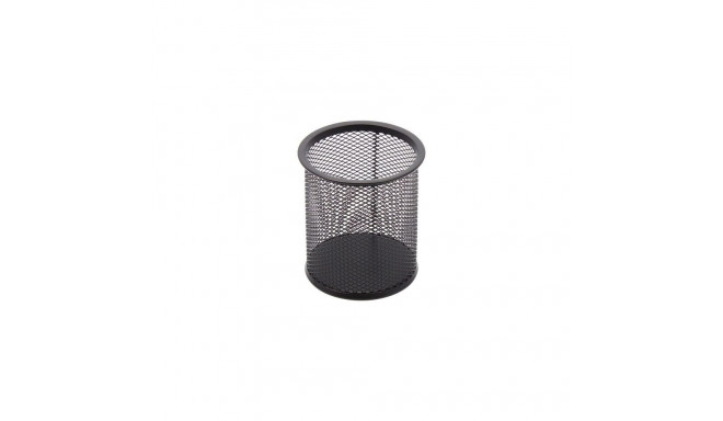 Pencil case Forpus, round, black, empty, perforated metal 1005-014