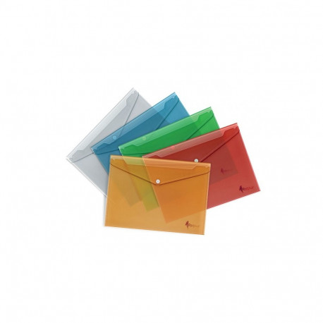 Envelope with print Forpus, A4, plastic, red, transparent