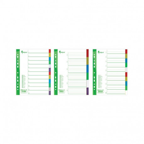 Divider Forpus, A4, 1-12 colors, plastic