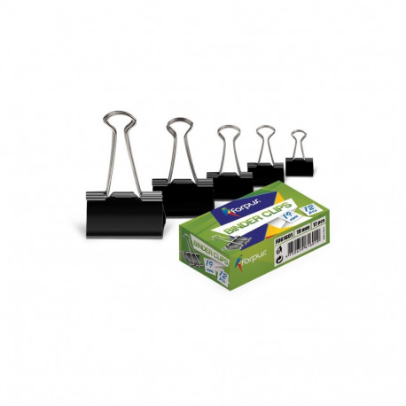 Forpus clips, 32mm, black 12 pcs