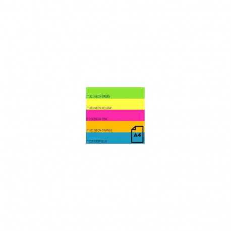 Color Neon paper Double A, 75g, A4, 500 sheets, Rainbow 4, 5 Neon Colors