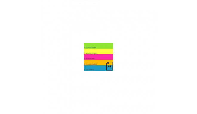 Color Neon paper Double A, 75g, A4, 100 sheets, Rainbow 4, 5 Neon Colors