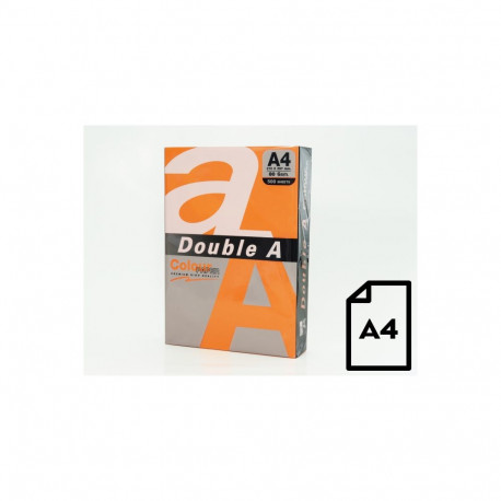 Colour paper Double A, 80g, A4, 500 sheets, Saffron