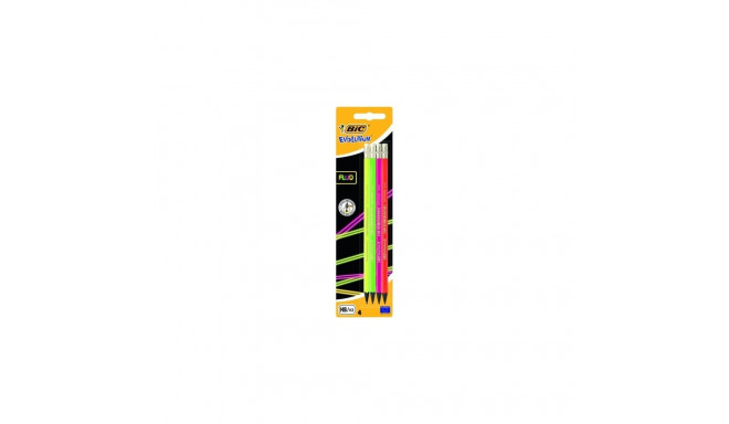 BIC pensils EVOLUTION FLUO ERASER BL4 EU, Set 4 pcs. 449046