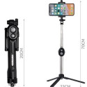 RoGer Selfie Stick + Tripod Stand with Bluetooth Remote Control