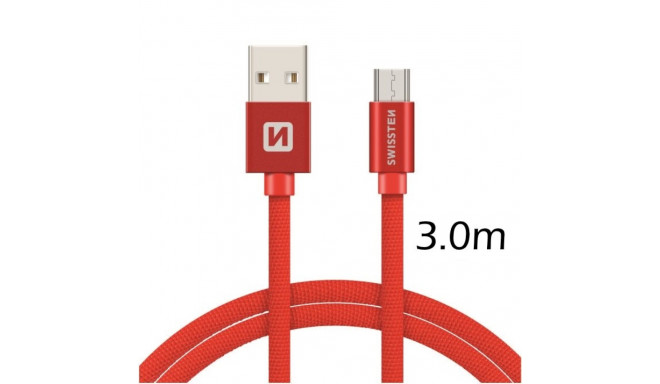 Swissten Textile Quick Charge Universal Micro USB Data and Charging Cable 3m