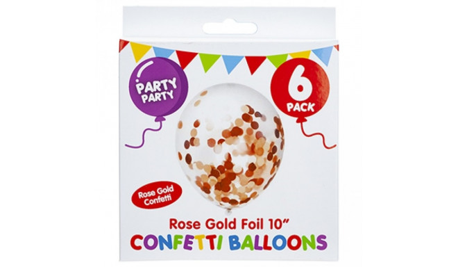 Õhupallid kuldsete konfettidega 6 tk