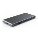 Adapter USB-C - HDMI, 2x USB 3.0, SD, TF, PD60W + M.2 NGFF SSD Case