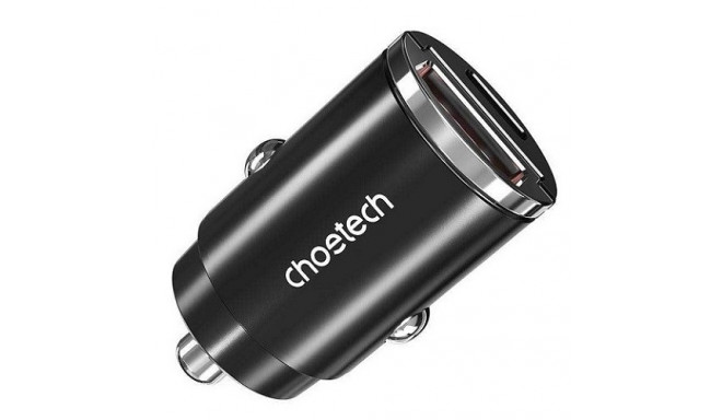 Charger CHOETECH USB-C, USB-A: 12-24V, 30W, QC3.0+ PD3.0