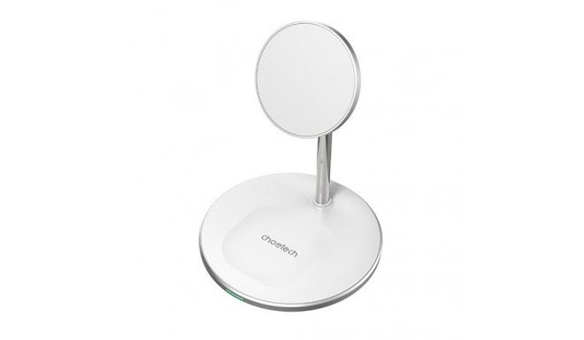 Magnetic Wireless Charger with Stand CHOETECH, 2in1, 15W, white