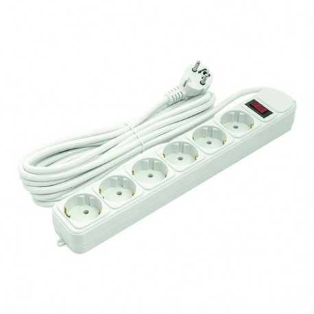 Extension cord 5m, 6 sockets, with switch