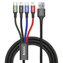 Baseus 2x Lightning | USB Type C | micro USB nylon braided cable 3.5A 1.2m black (CA1T4-A01)