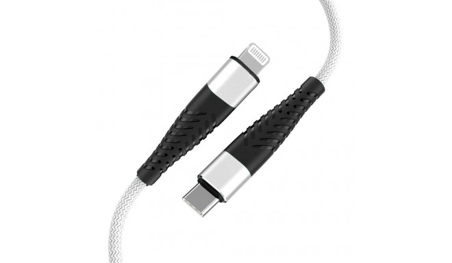 Fusion Fishbone USB-C Lightning kaablile 30W | 3A | 1,5m valge