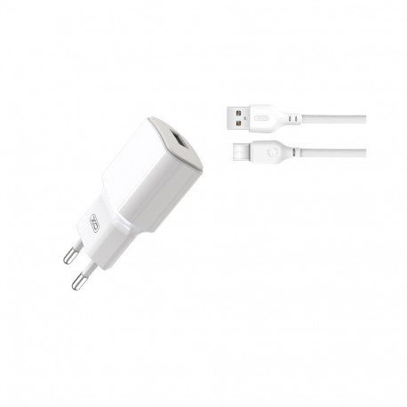 XO L73 laadija | 12W | 2.4A + USB-C kaabel 1m valge
