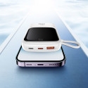 Powerbank Baseus Qpow PRO koos kaabliga, USB-C, 2xUSB, 10000mAh, 20W (valge)