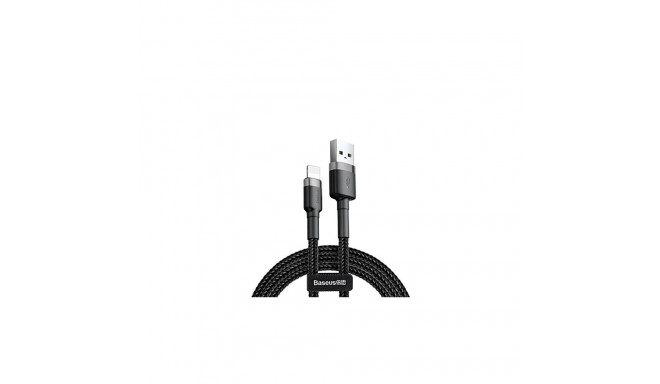 Baseus Cafule kaabel vastupidav nailonist punutud juhe USB | Lightning QC3.0 1.5A 2M must (CALKLF-CG