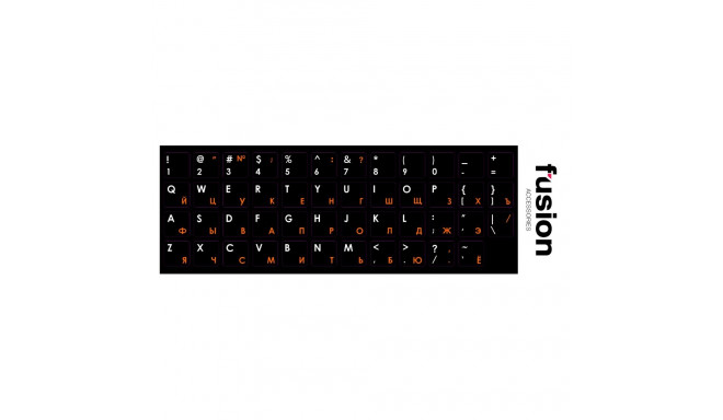 Fusion laminated keyboard stickers RU | ENG orange