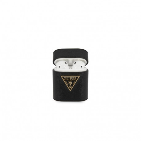 Guess GUACA2VSATMLBK Saffiano Silicone Case For Apple Airpods 1 | 2 Black