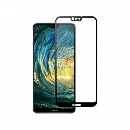 Fusion Full Glue 5D Tempered Glass Full Coveraged with Frame Huawei P20 Lite Black