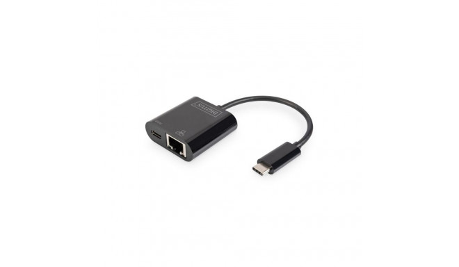 Digitus USB-Type-C Gigabit Ethernet Adapter + PD with power delivery function DN-3027 Black