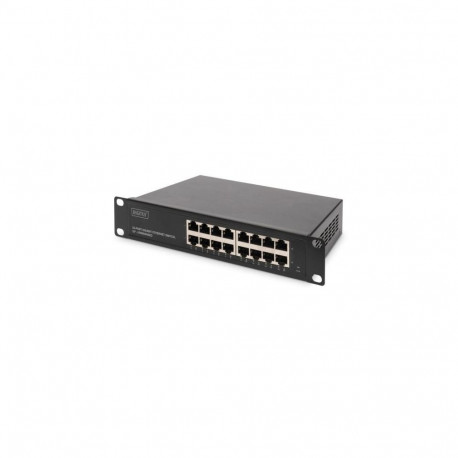 Digitus 16-port Gigabit Ethernet Switch DN-80115 10/100/1000 Mbps (RJ-45), Unmanaged, Rackmountable,