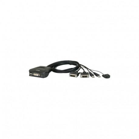 Aten 2-Port USB DVI Cable KVM Switch with Remote Port Selector