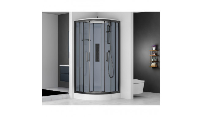 BLACK QUICK INSTALL SHOWER CABIN
