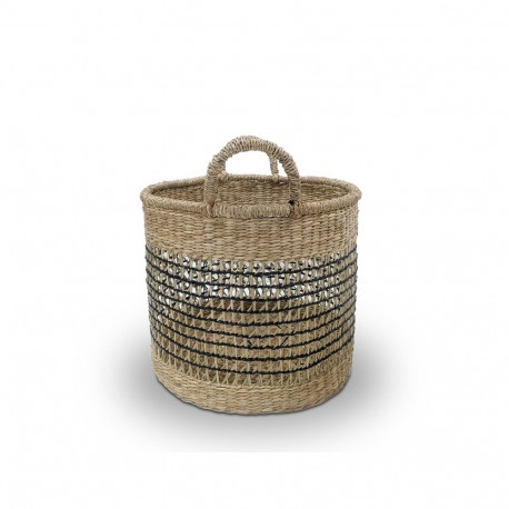 BASKET WITH HANDLES 35X35X32CM SEAGRASS